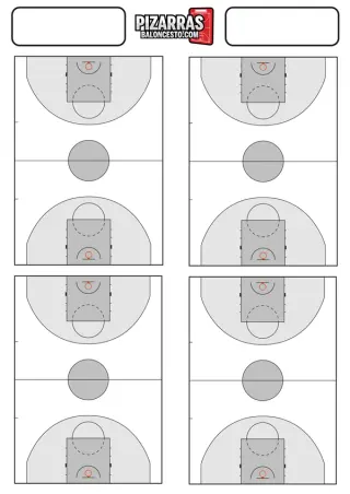 Planilla de baloncesto para imprimir con 4 pistas enteras