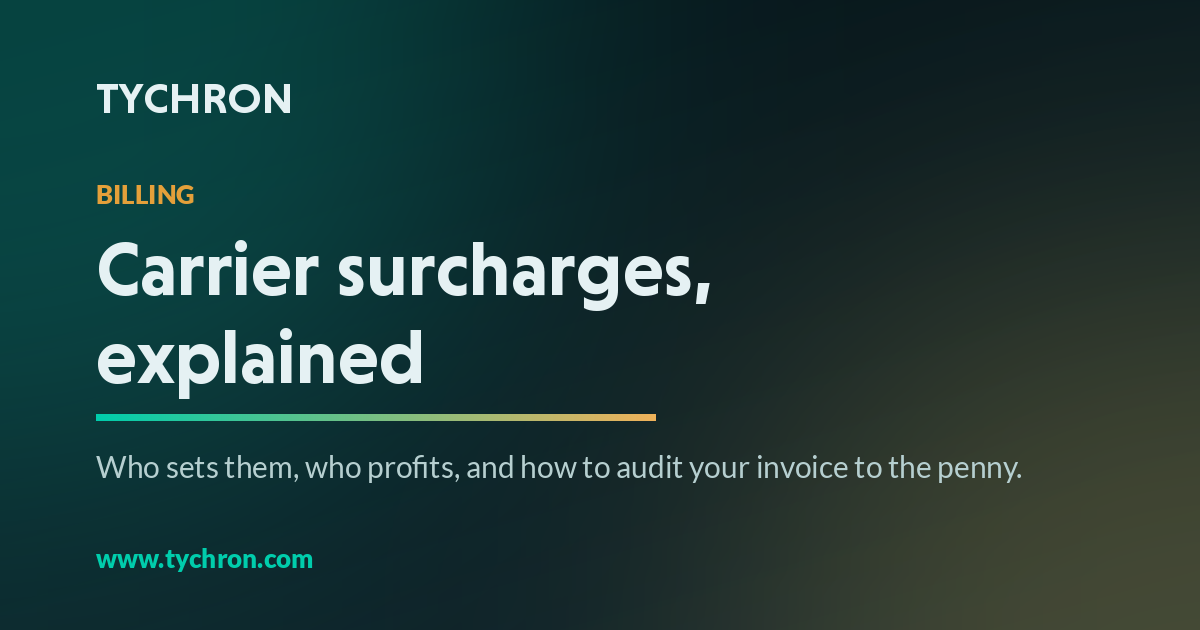 An invoice line separating provider rate from carrier surcharge