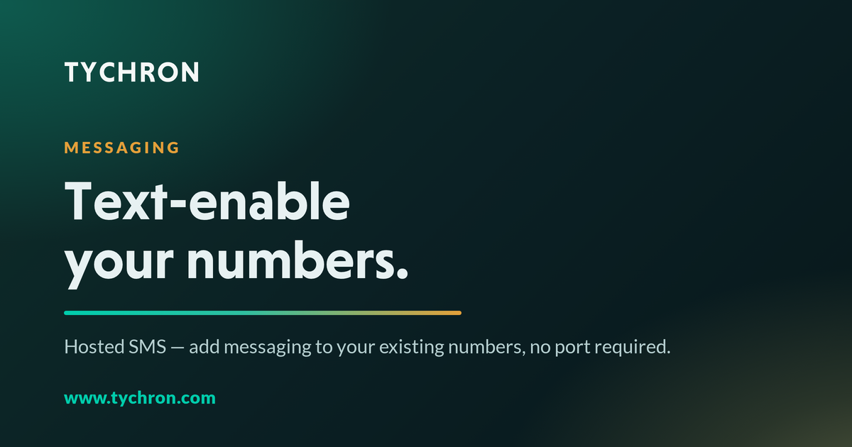 A business women sending a text with her landline number over hosted SMS.