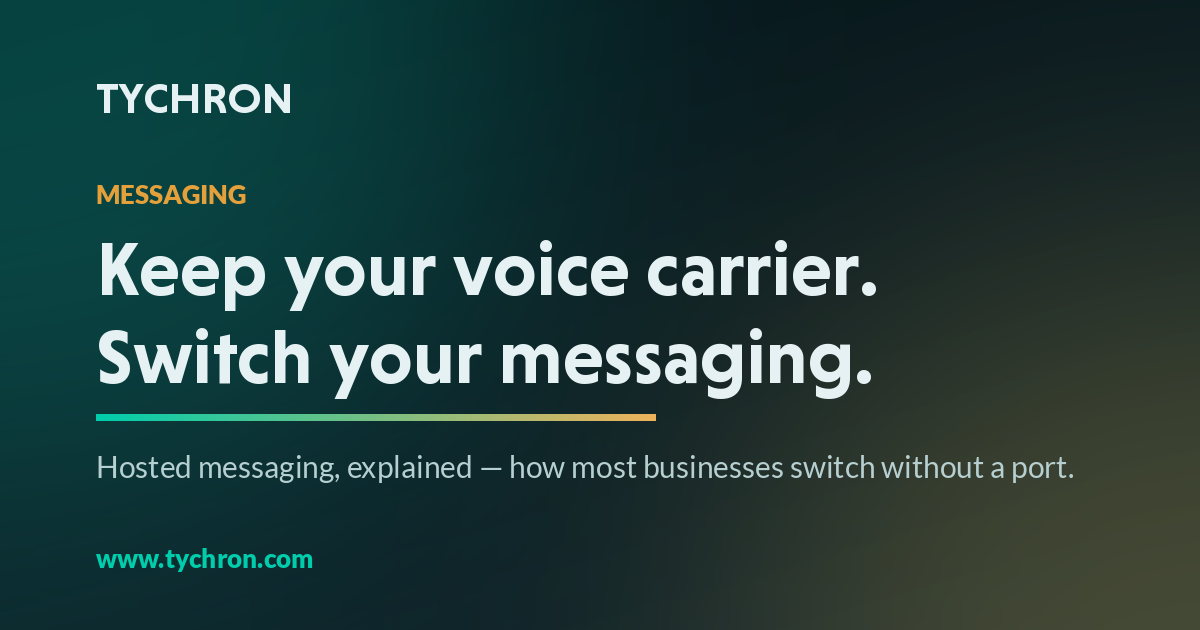 A phone number splitting into a voice path and a messaging path