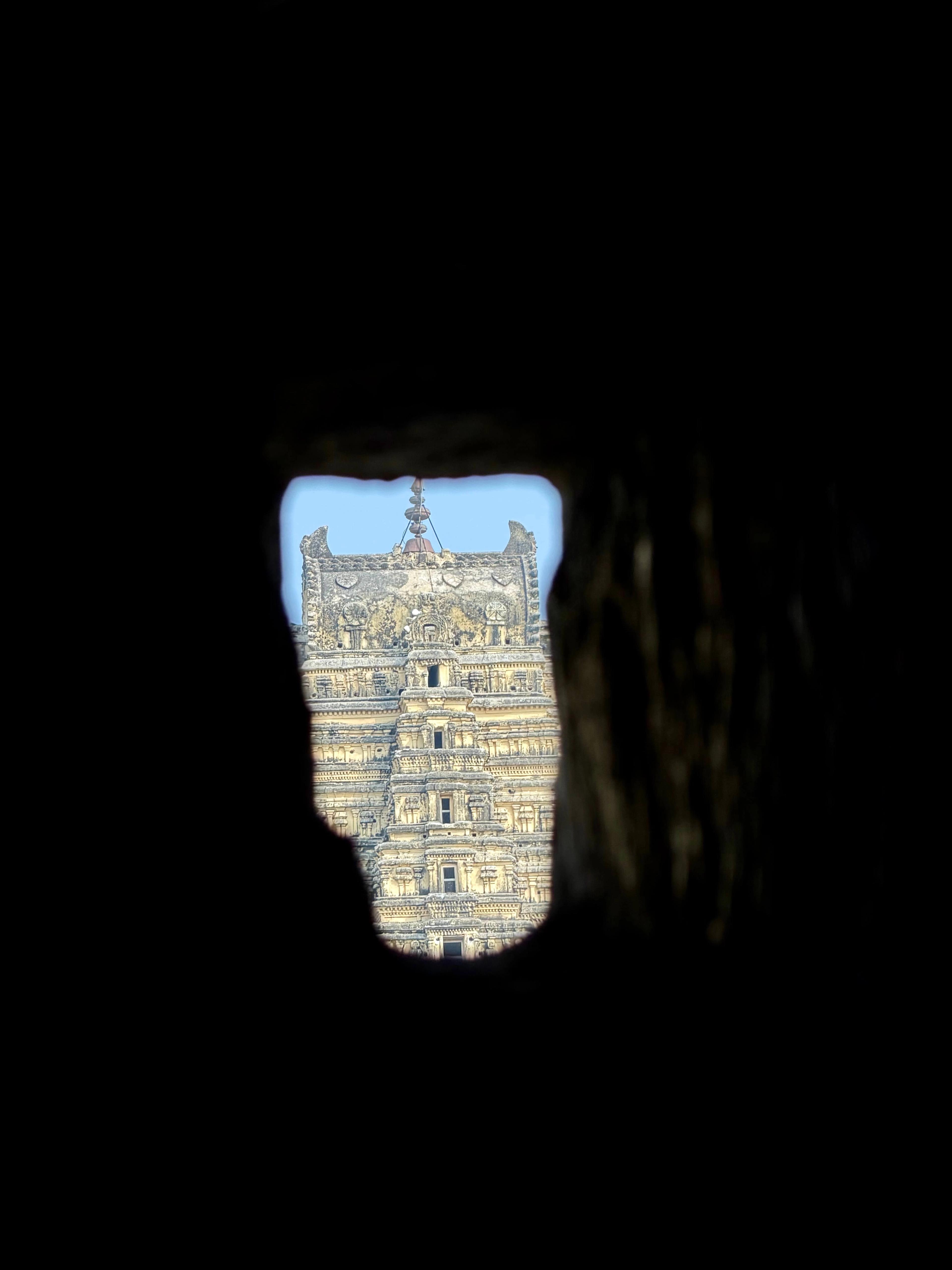 Pinhole camera The Inverted Shadow of the Gopuram of Virupaksha Temple, Hampi Another mystery that is found in Hampi is the inverted shadow of the 52 meter high gopuram at Virupaksha temple.