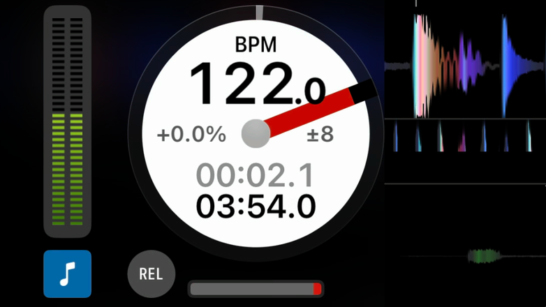 Serato DJ for iOS GUI showing DVS support.