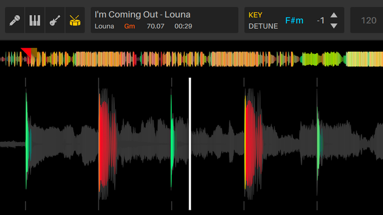 Close-up of Serato Sample GUI Stem Separation