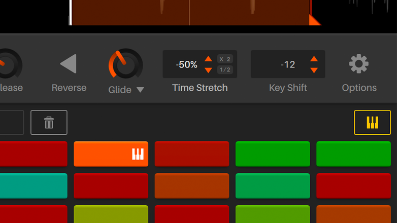 Close-up of Serato Sample GUI Keyboard Mode