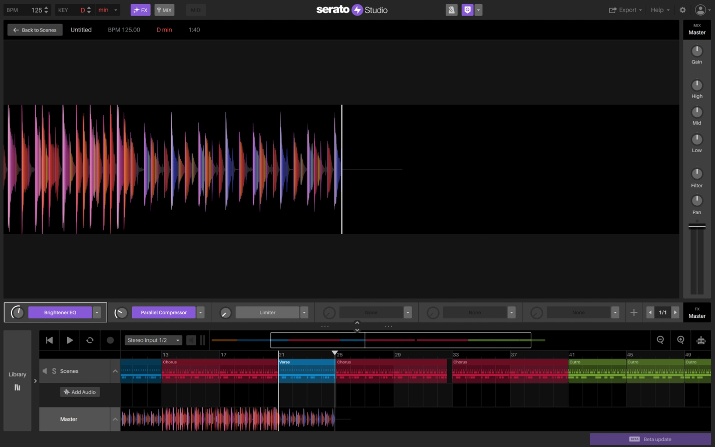 Serato Studio GUI: Mastering and Exporting