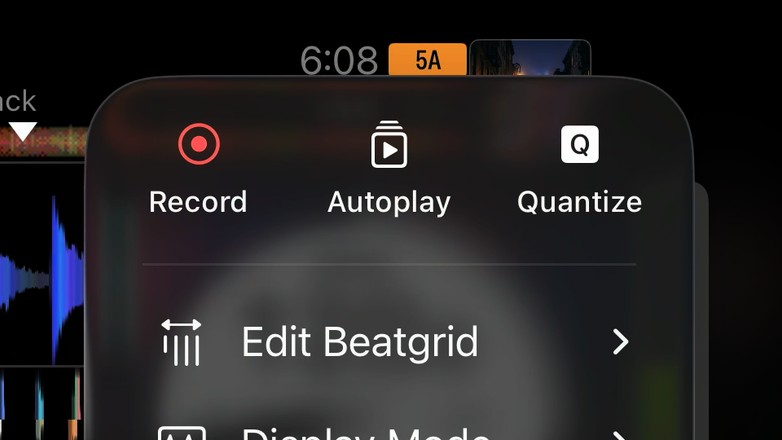 Serato DJ for iOS GUI showing the recording feature.