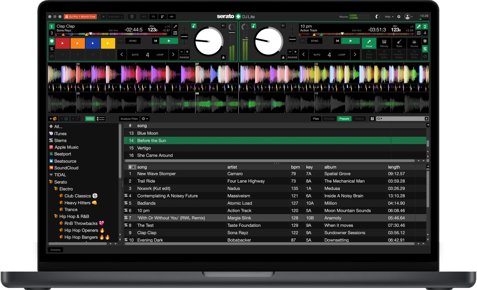 DJ Lite v3.3.2 GUI – prepare tracks