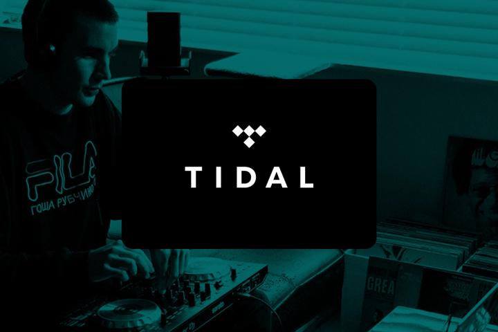 Tidal logo with an image of a DJ