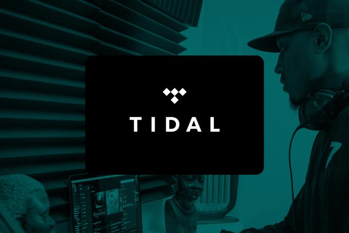 Tidal logo with an image of a DJ
