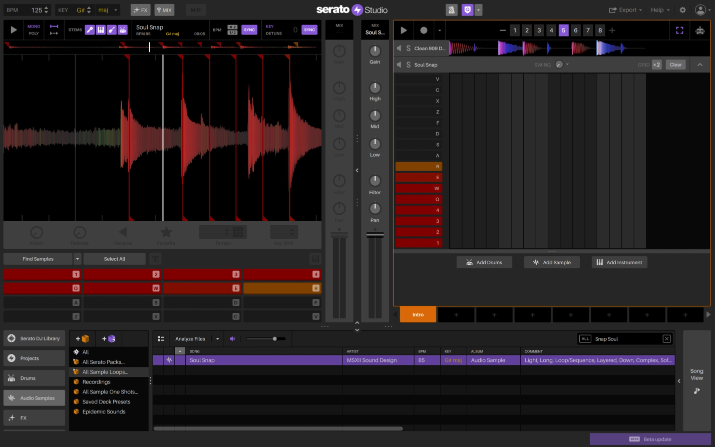 Serato Studio GUI: Add a Sample