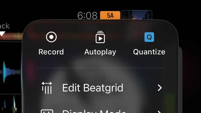 Serato DJ for iOS GUI showing Quantize.