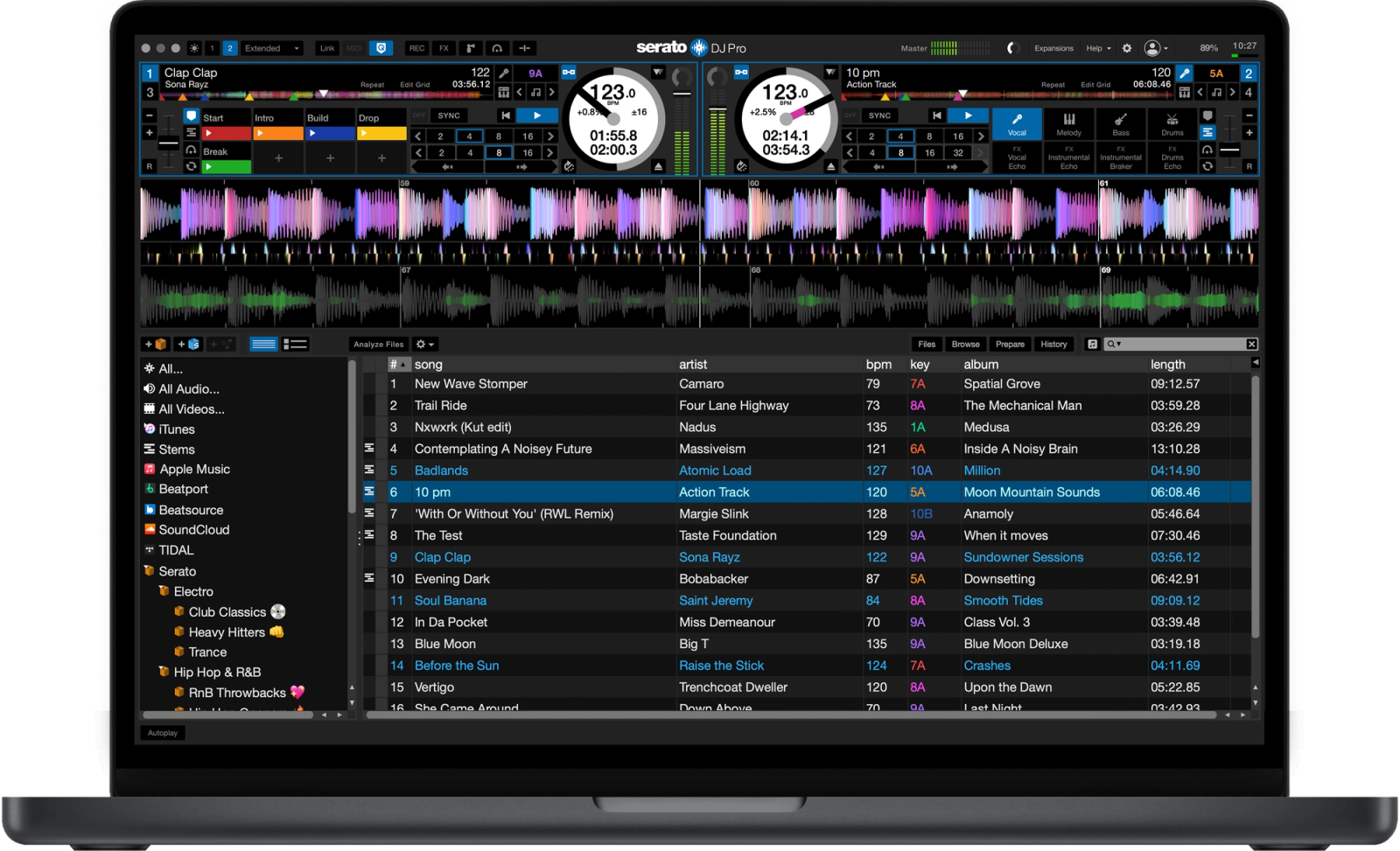 DJ Pro v3.3.2 GUI – dynamic waveforms