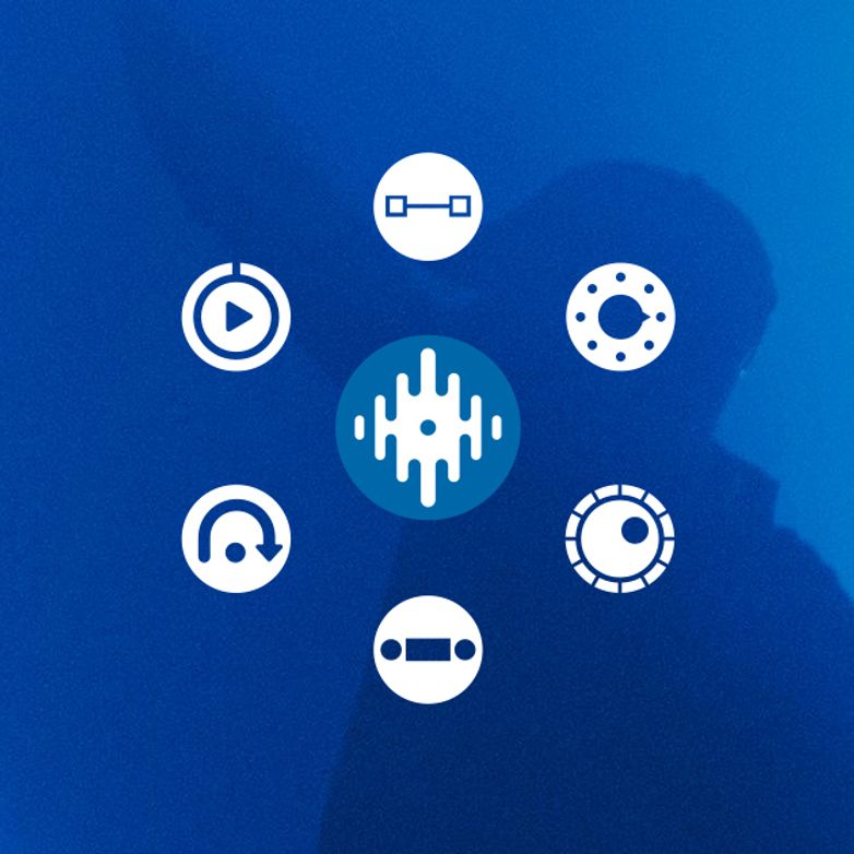 Serato DJ Suite logos on a blue background, representing the ultimate professional DJ tools.