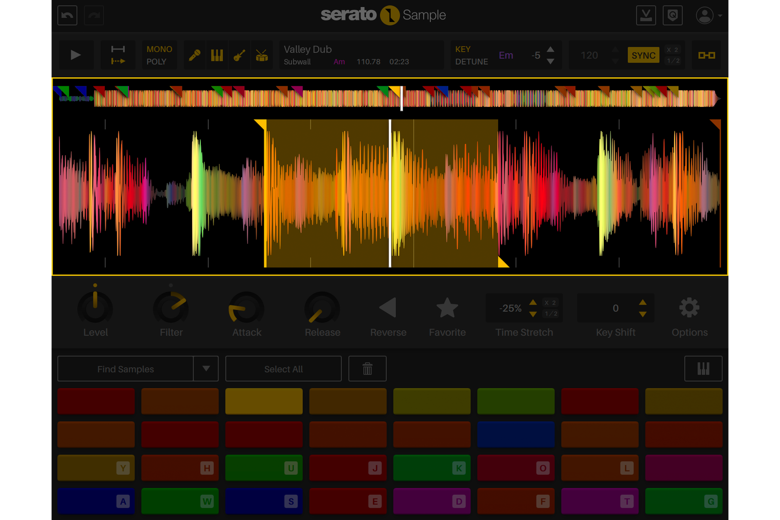 Serato Sample v2.0 Coloured Waveforms