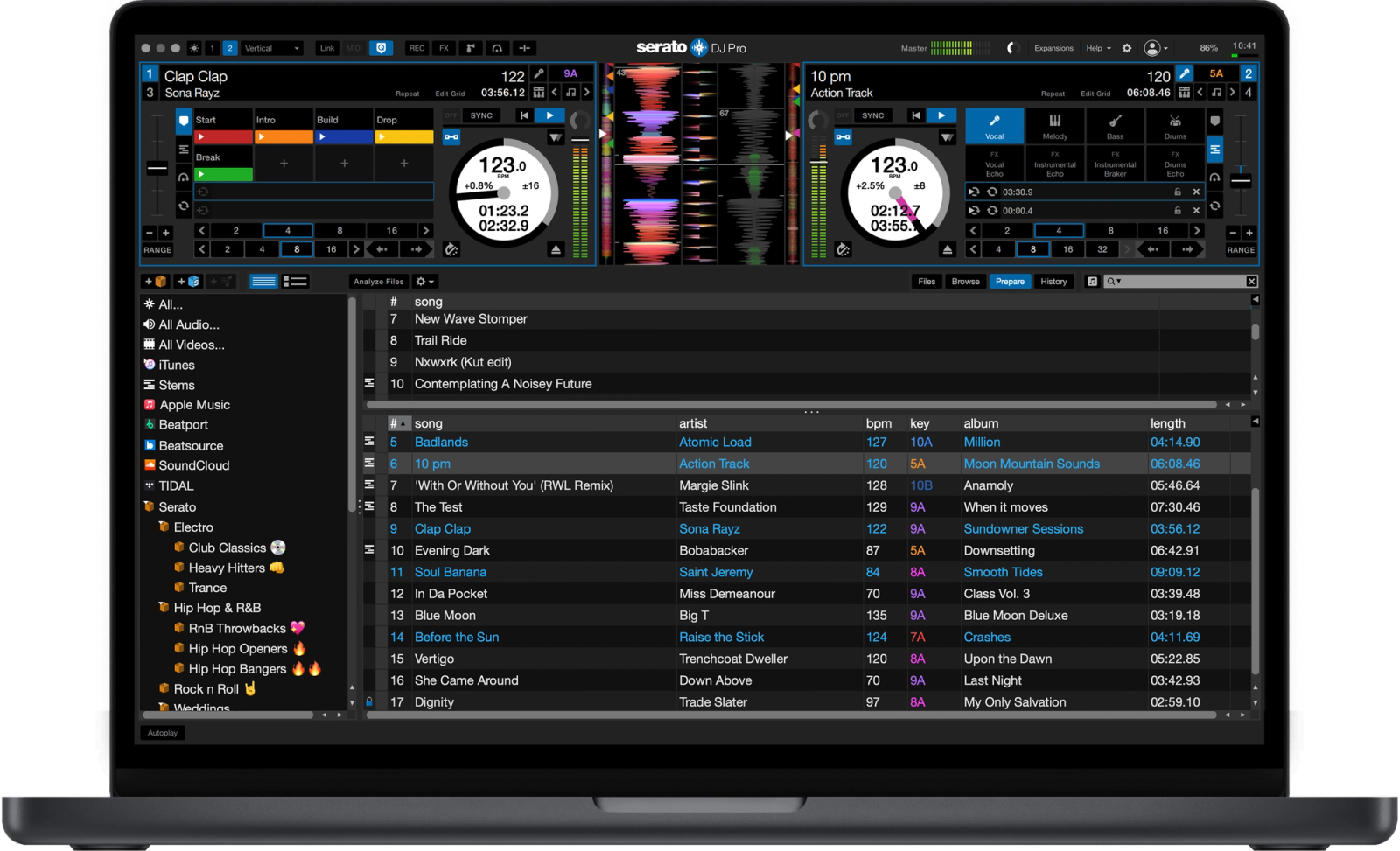 DJ Pro v3.3.2 GUI – prepare tracks