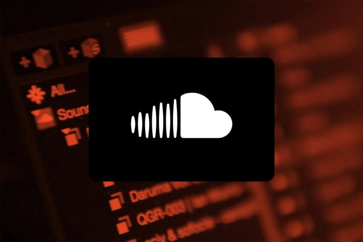 SoundCloud logo with an image of Serato DJ Pro graphical user interface (GUI)