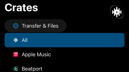 Serato DJ Pro GUI showing an iPhone connected for library transfer.