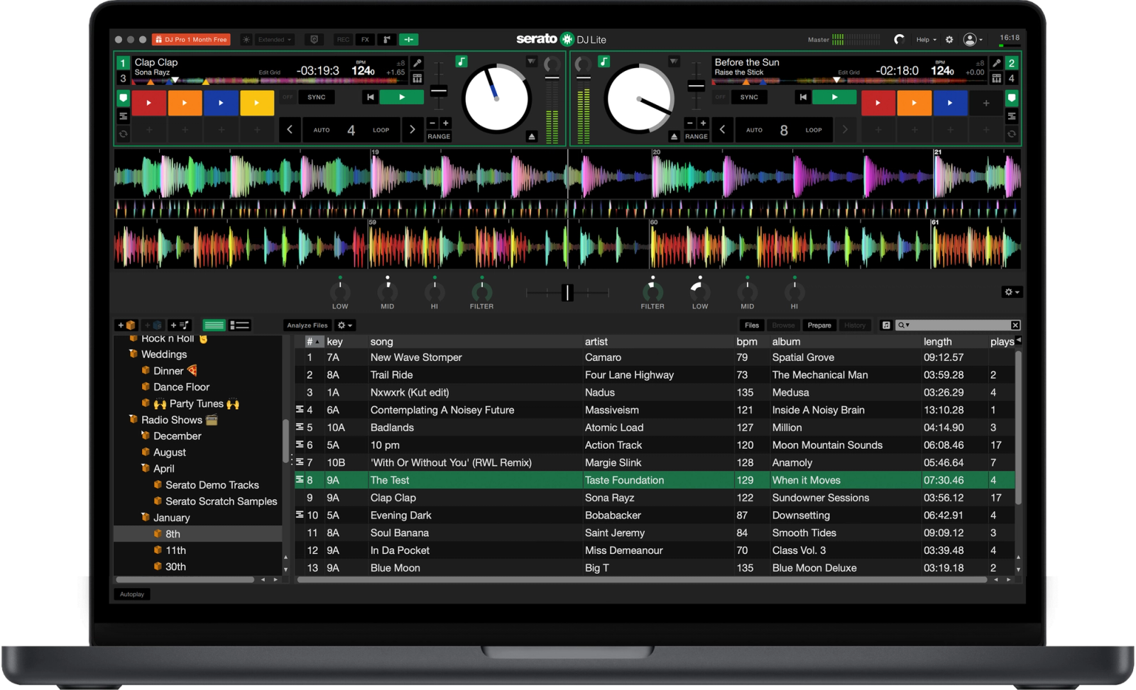 DJ Lite v3.3.2 GUI – practice mode