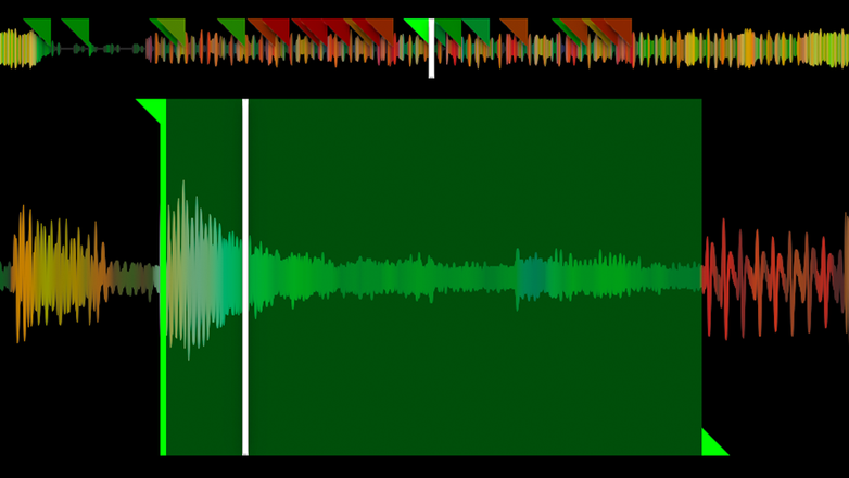 Close-up of Serato Sample GUI Cue Points