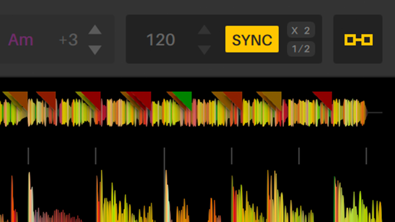 Close-up of Serato Sample GUI BPM Sync