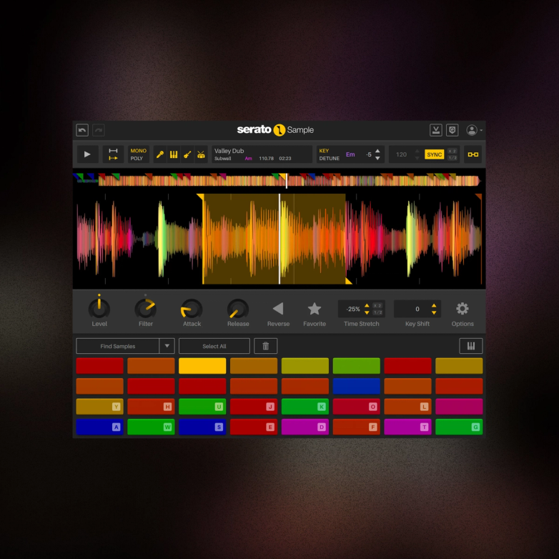 Serato Sample GUI image on background