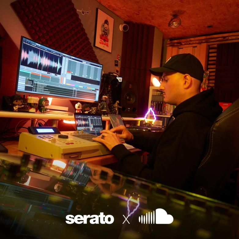 Grammy award-winning producer Cookin Soul using Serato Studio with Serato and Sound Cloud logos