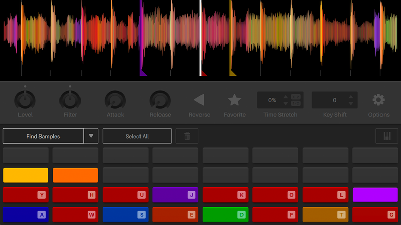 Close-up of Serato Sample GUI Find Samples