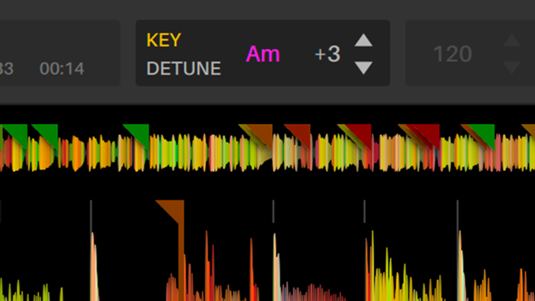 Close-up of Serato Sample GUI Key Shifting