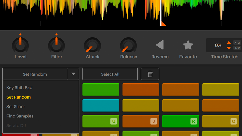 Close-up of Serato Sample GUI Set Random