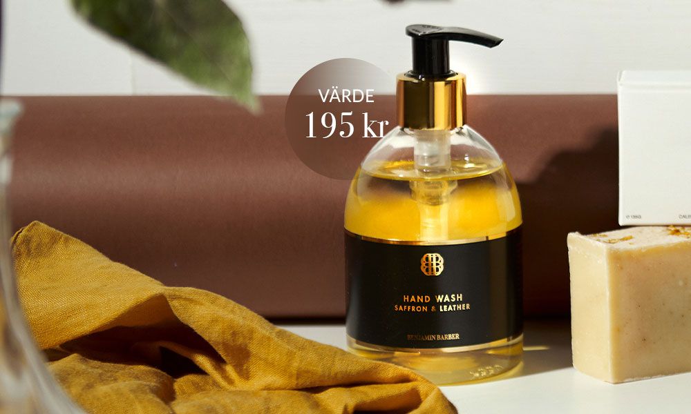 Handtvål i doften saffron and leather från Benjamin Barber