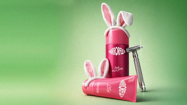 Mirroflex rosa rakskum i påskdräkt