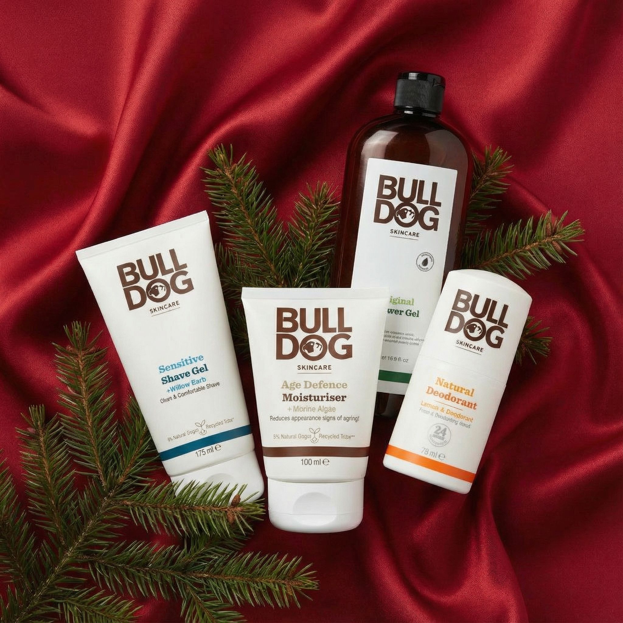 Produkter från Bulldog i en julig miljö
