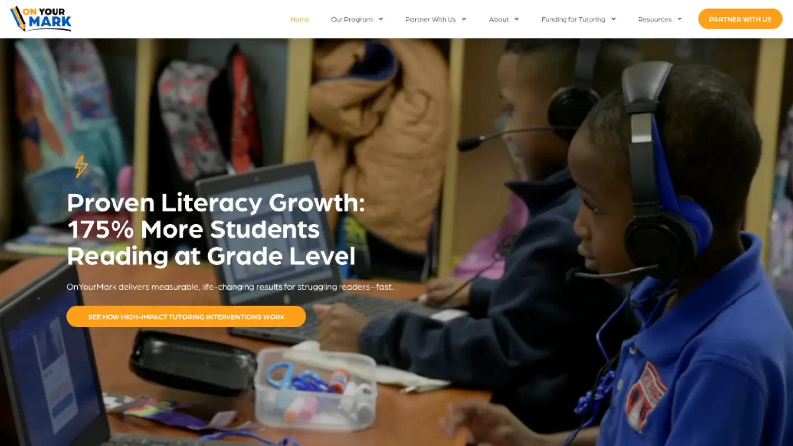 On Your Mark Education website