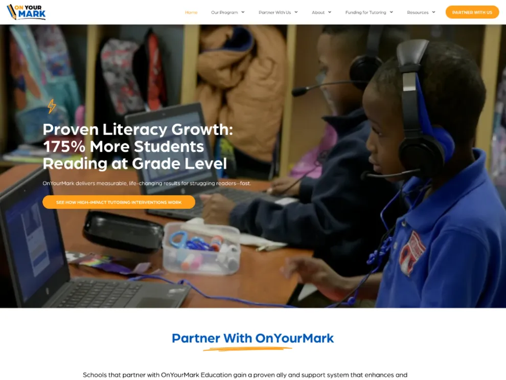 On Your Mark Education website