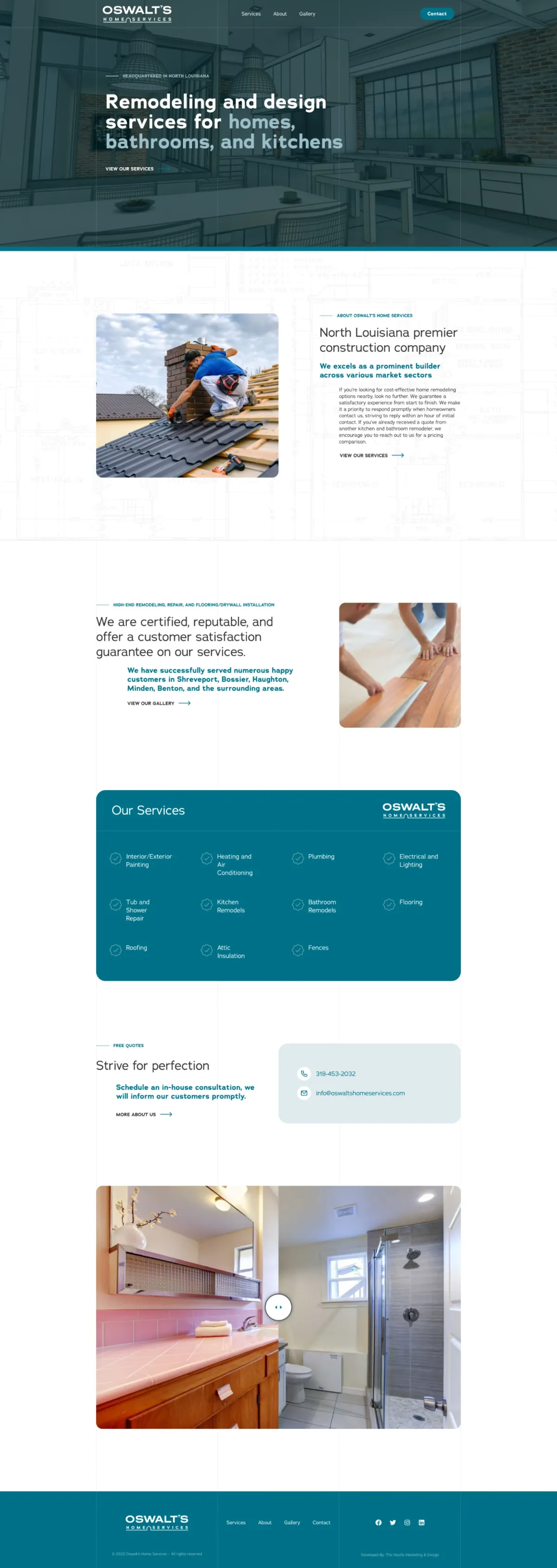 Oswalt's Home Services website — full homepage
