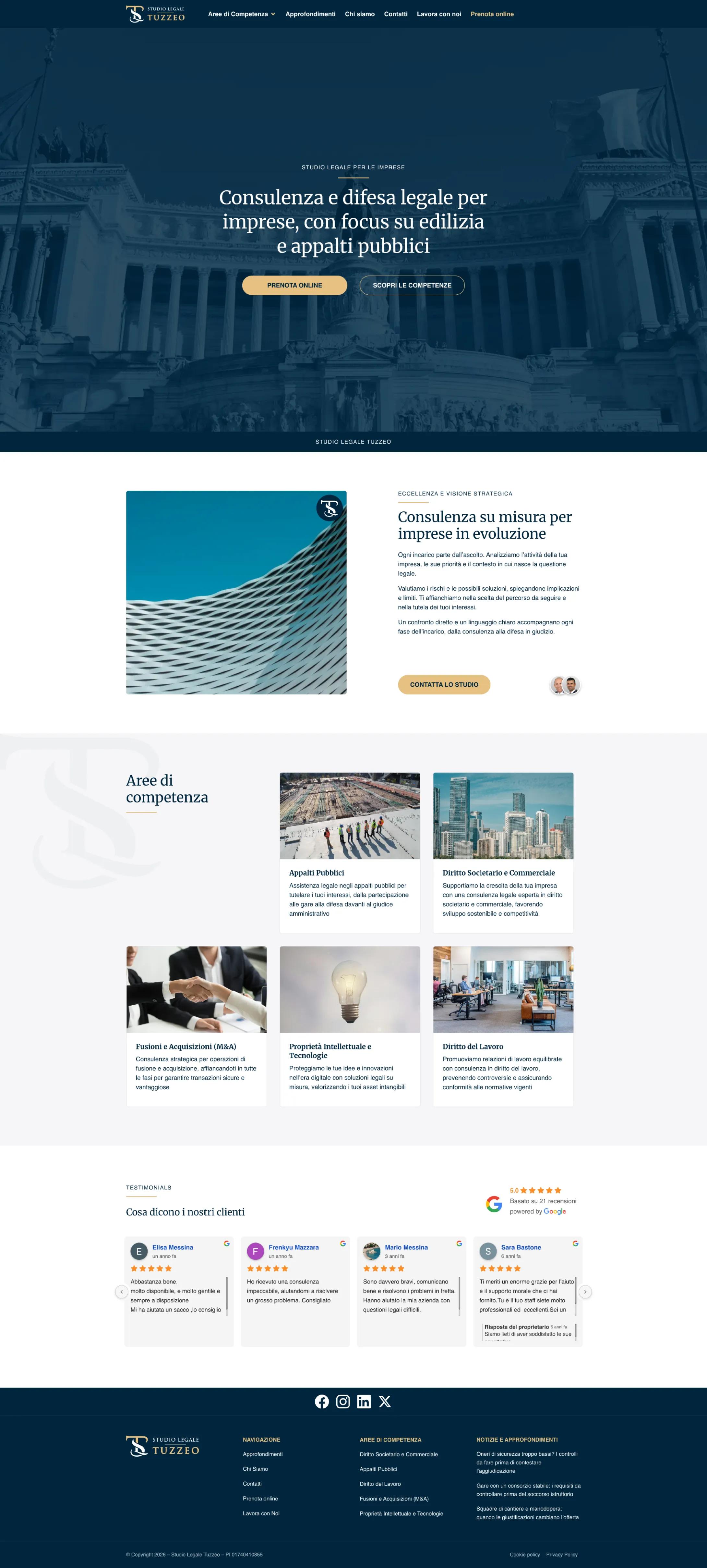 Tuzzeo Lawyers website