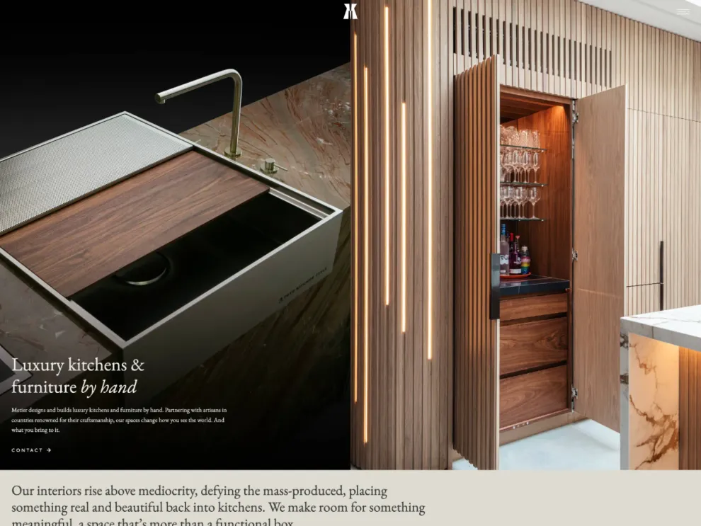 Metier Interiors website
