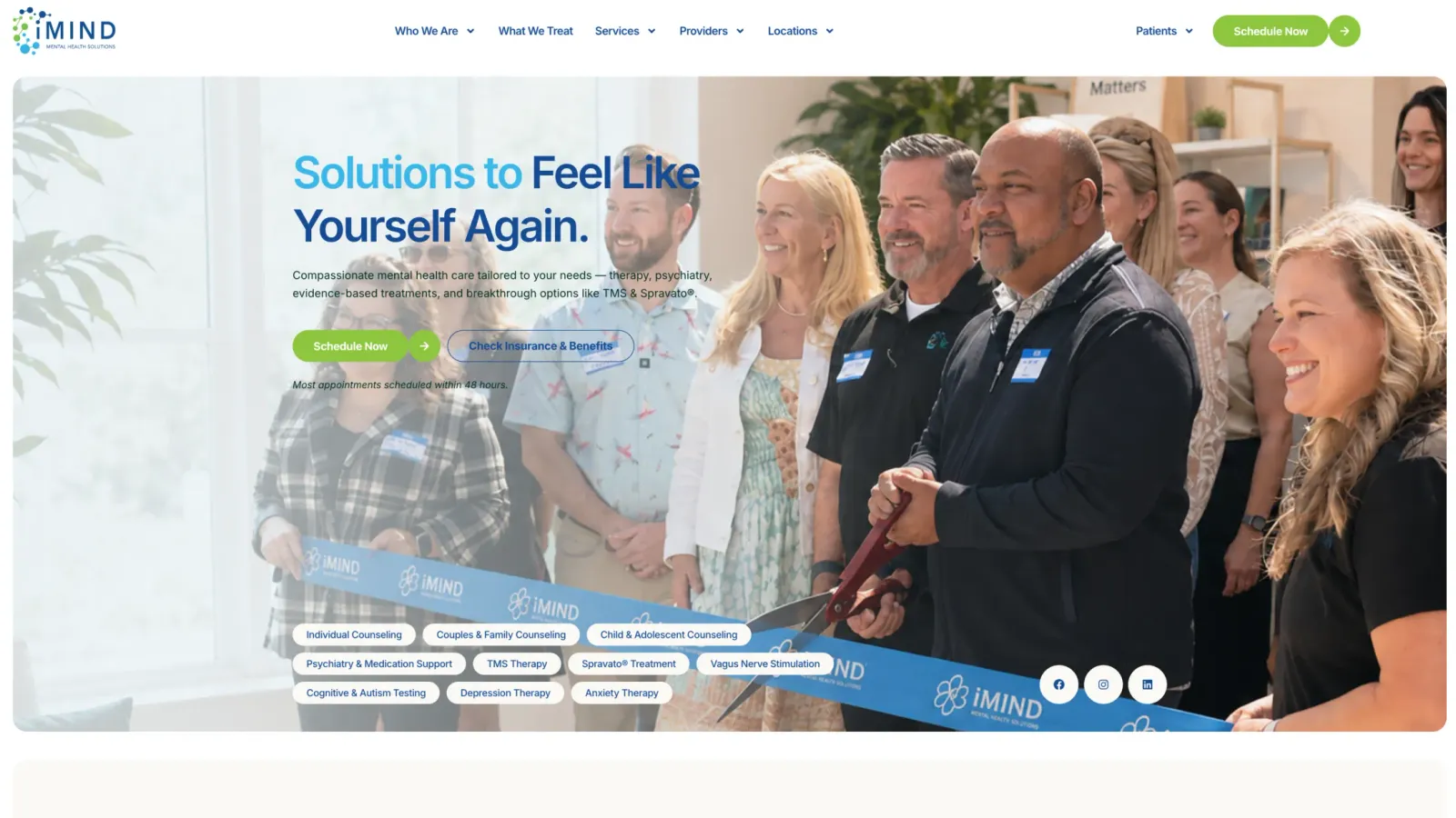 iMind Mental Solutions website