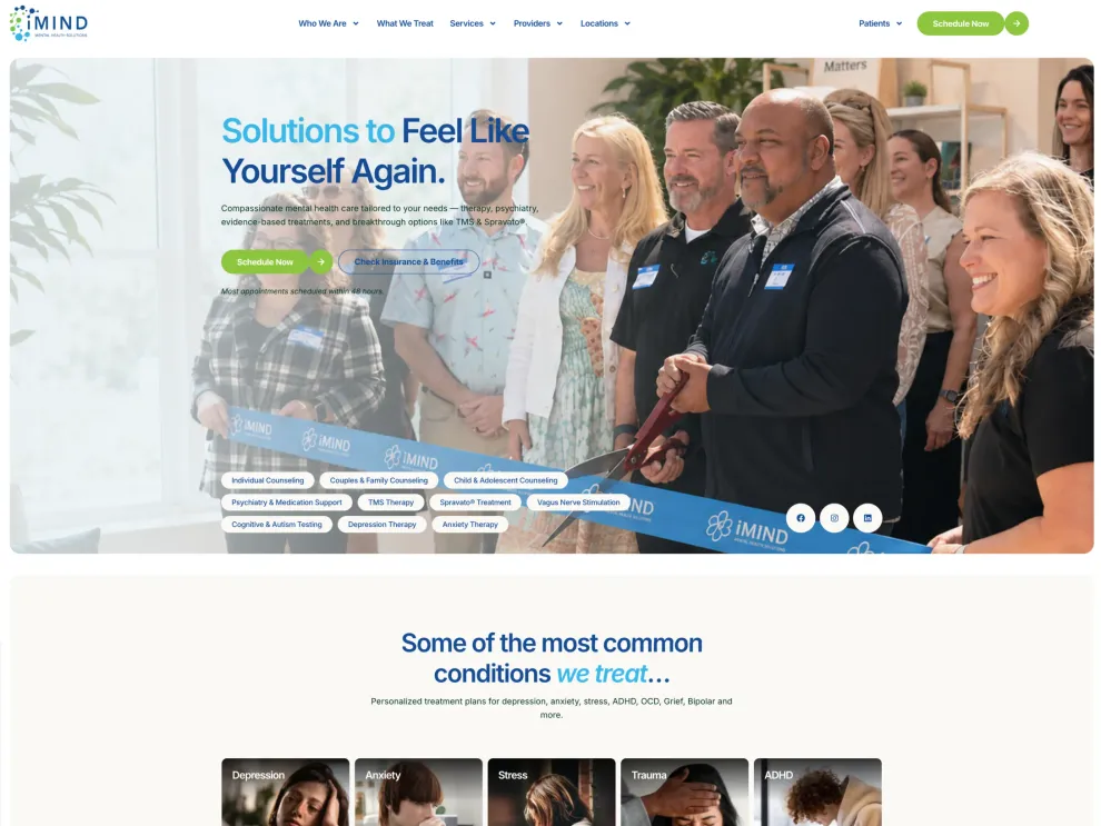 iMind Mental Solutions website
