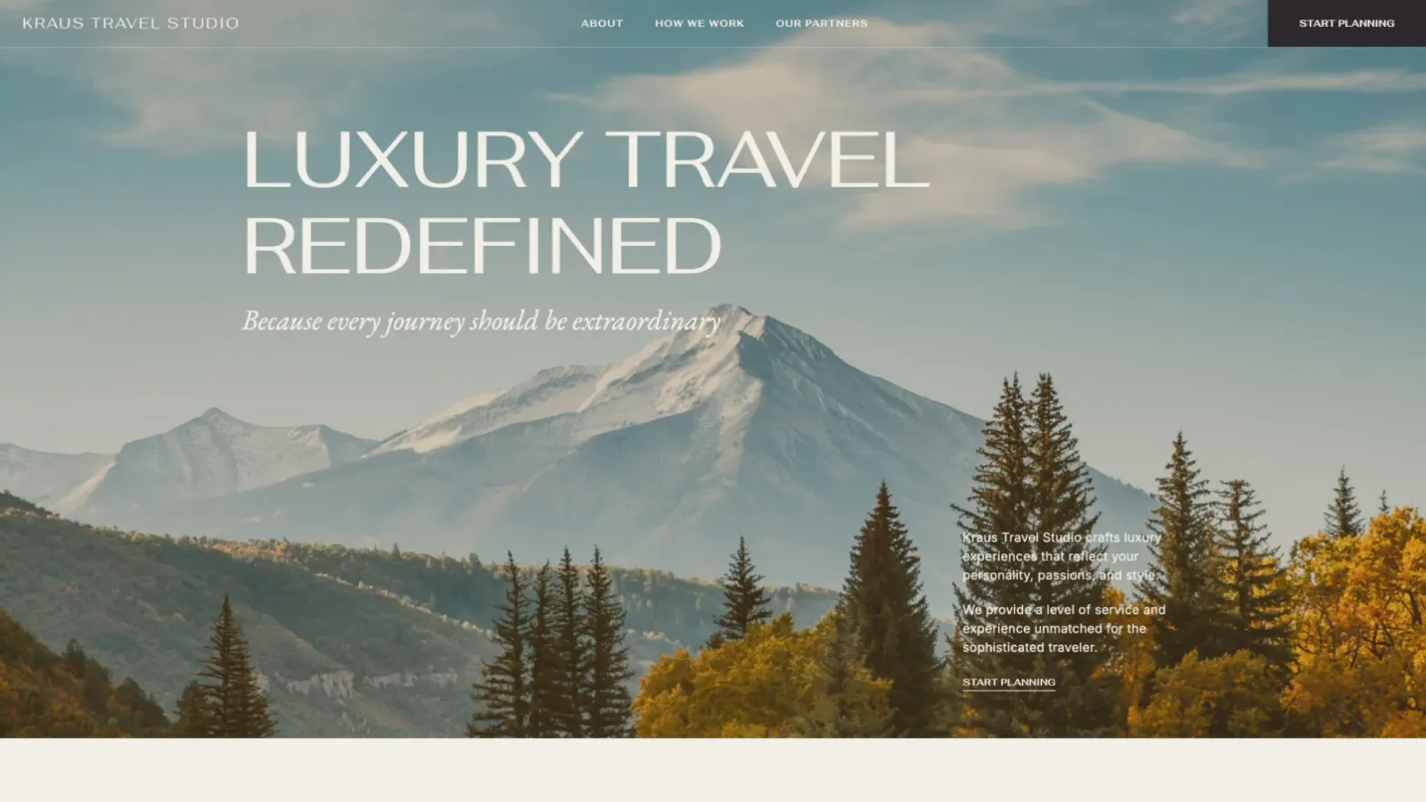 Kraus Travel Studio website