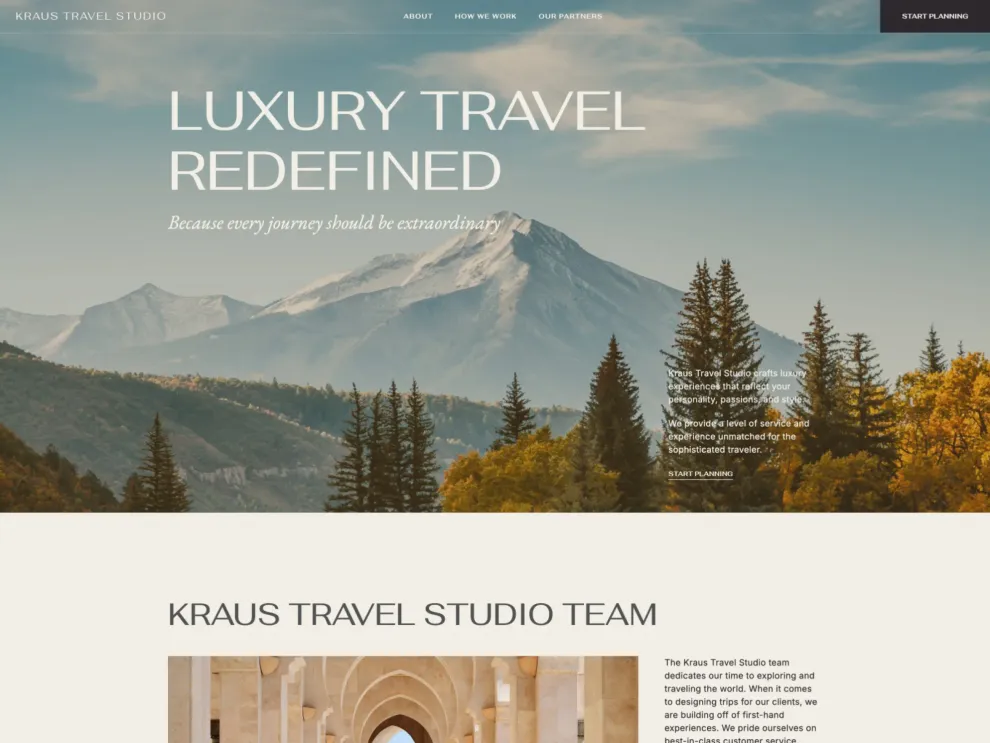 Kraus Travel Studio website