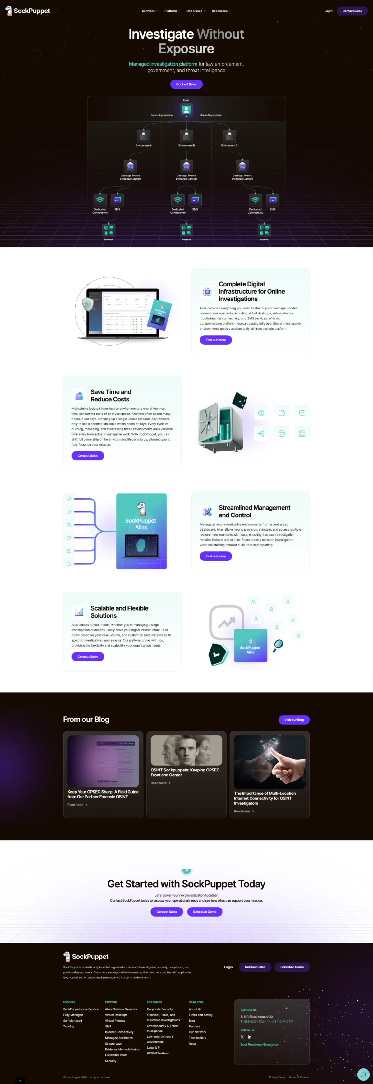 SockPuppet website — full homepage