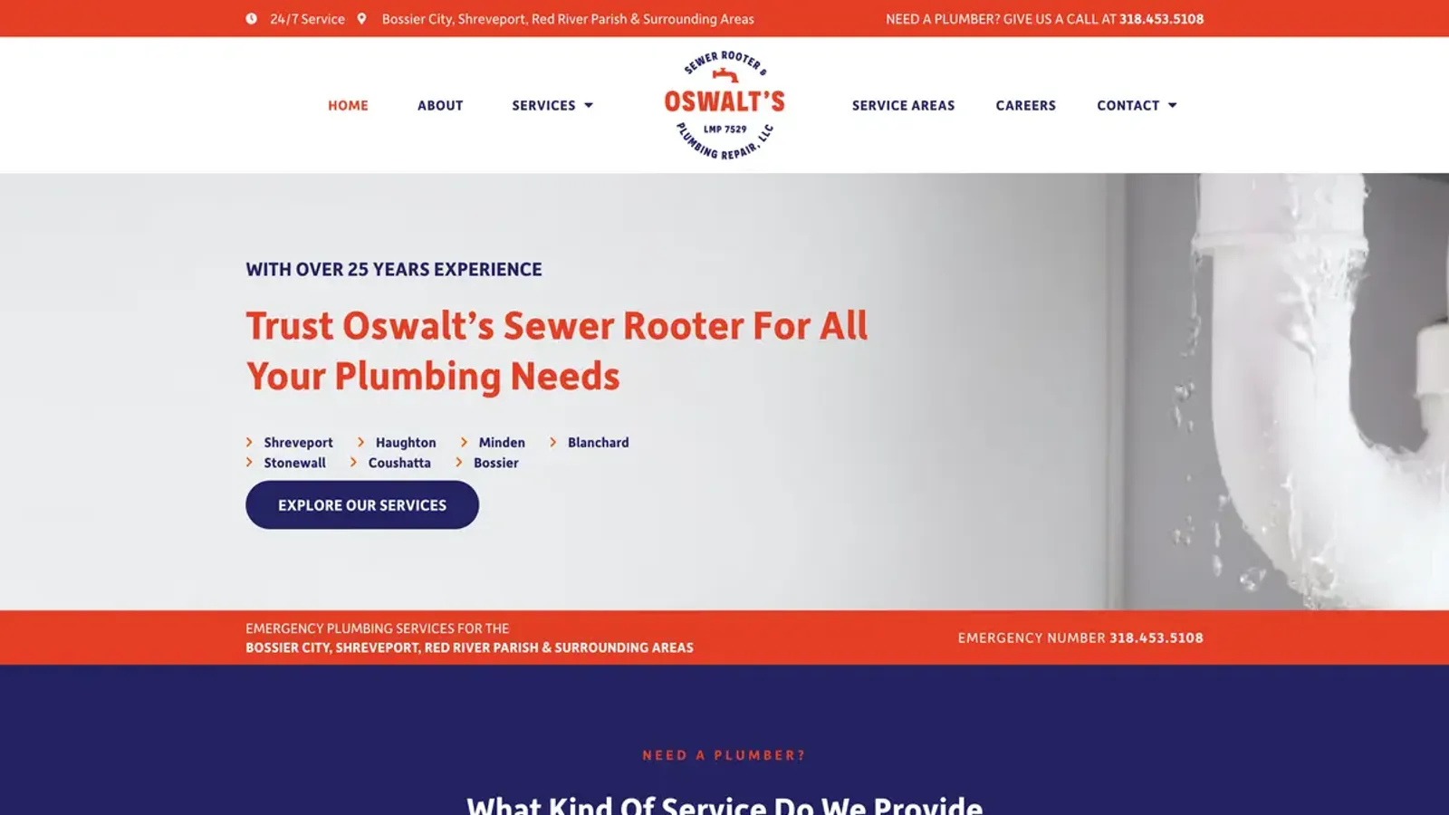 Oswalt's Sewer Rooter website