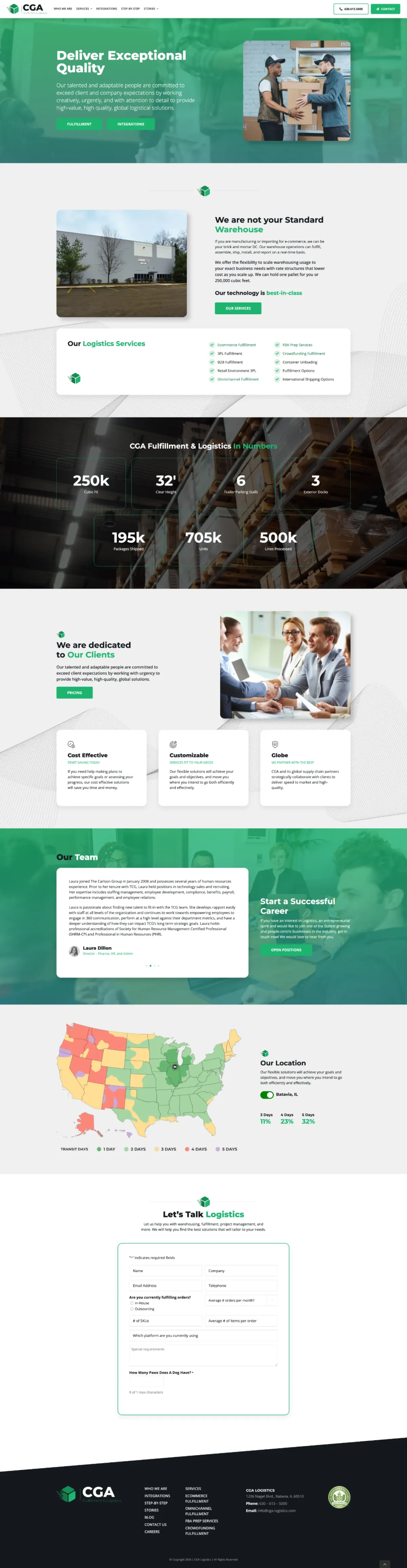 CGA Logistics website — full homepage
