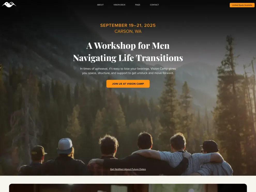 Vision Retreat website