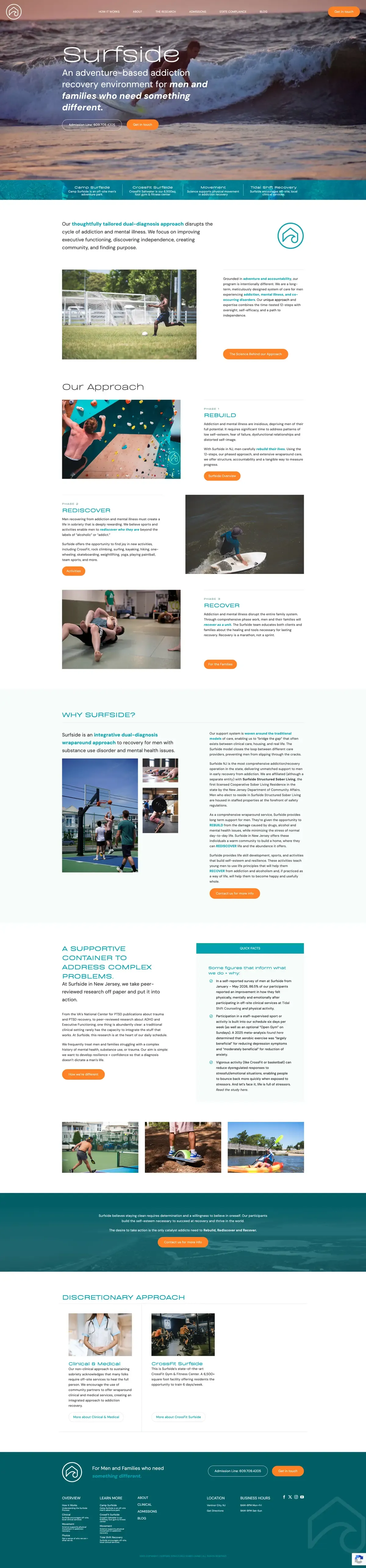 Surfside Recovery website — full homepage