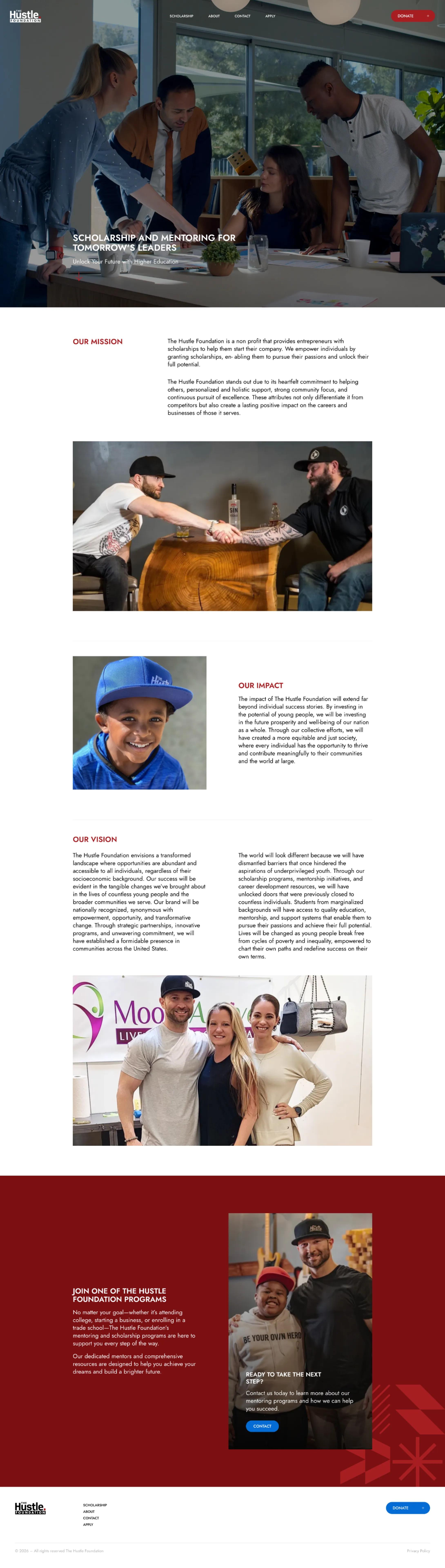 The Hustle Foundation website