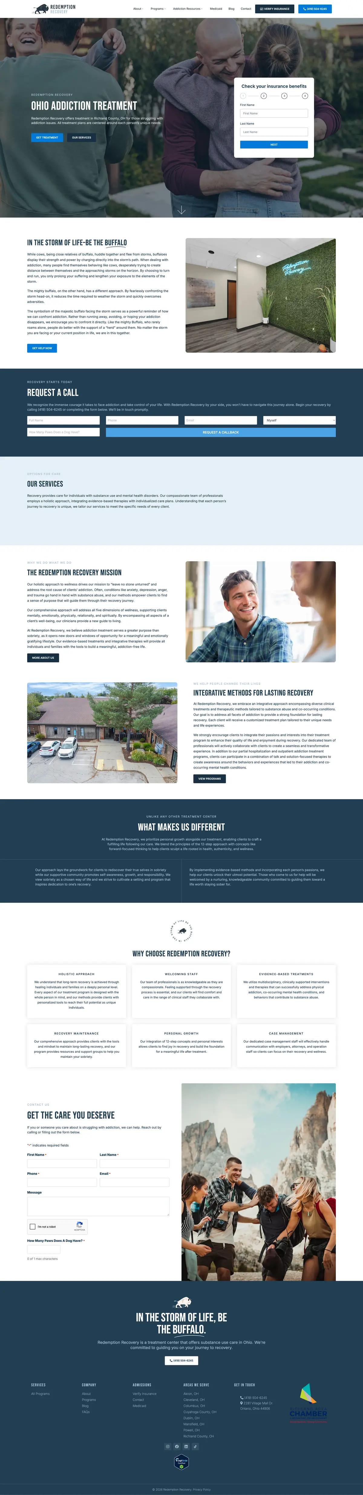 Redemption Recovery Group website