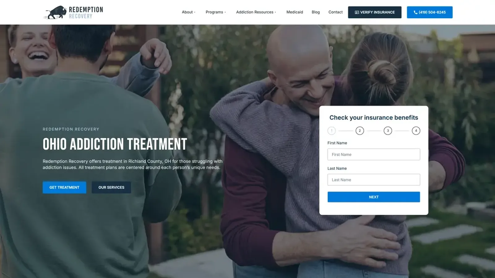 Redemption Recovery Group website