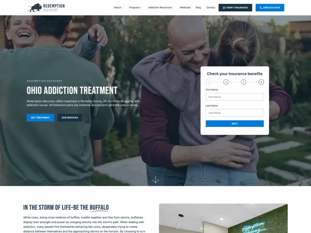 Redemption Recovery Group website